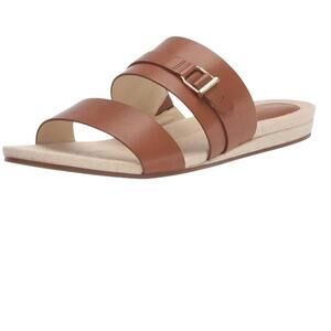 Cole Haan Women's Francine Demi Wedge Slide Sandal Brown 9.5 B Boho Beach NWOT